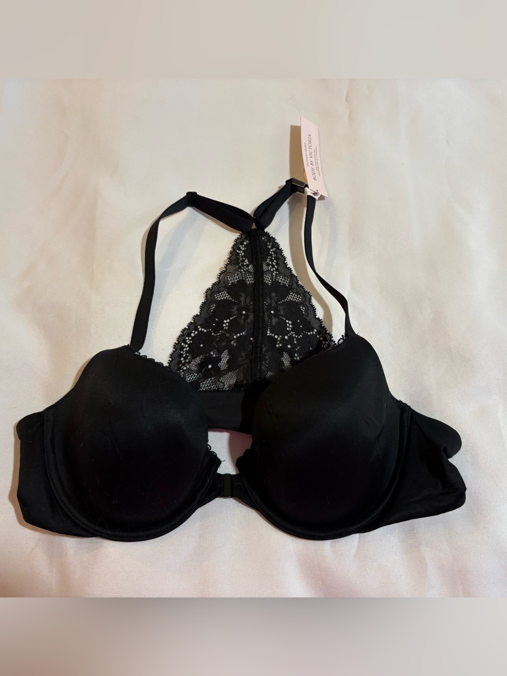Victoria's Secret Black Lace Racerback Push-Up Bra 38B